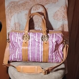 Purple Striped Women's Bag